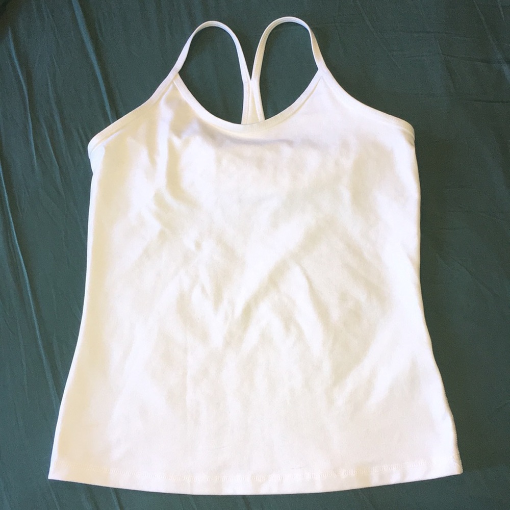 Lands’ End White Athletic Racer Back Work Out Tank